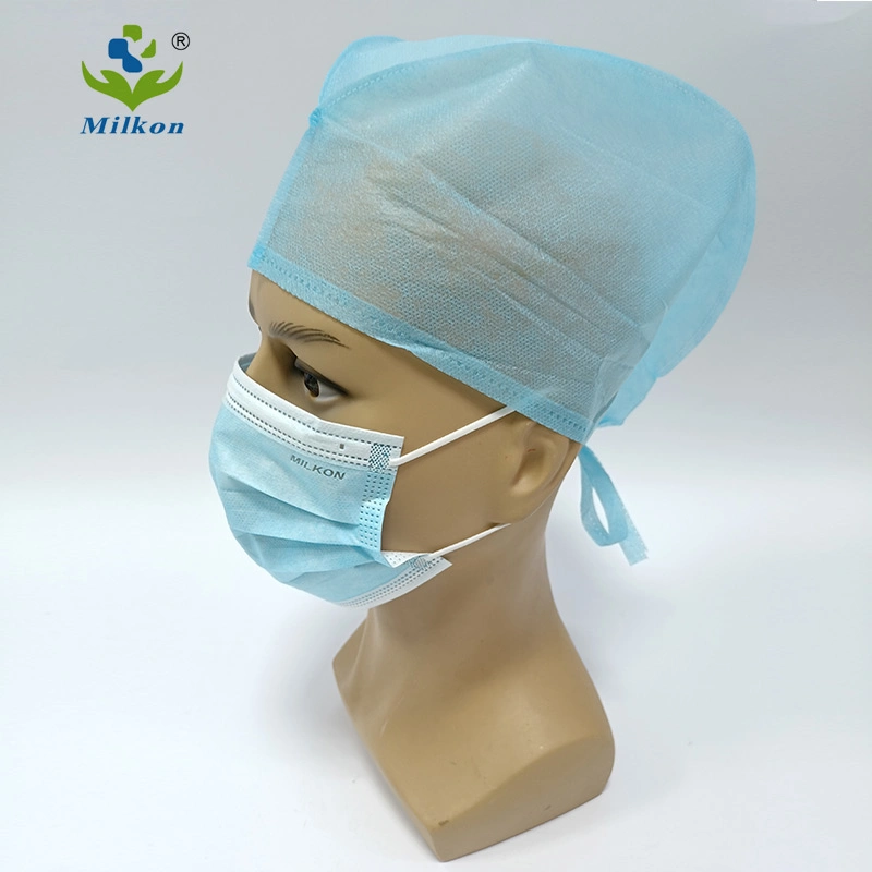 Non Woven Double Elastic Surgical Head Hair Cover Nonwoven Disposable Hair Net Cap Clip Caps Medical Bouffant Cap Disposable Hat